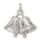 Sterling Silver Bells Charm Pendant Wedding Jewelry 20mm x 13mm